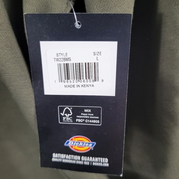 Dickies Men's Hoodie Water Repellent Sleeve Logo Sweatshirt Sz L TW22BMS NWT - Picture 7 of 7